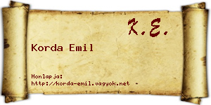 Korda Emil névjegykártya